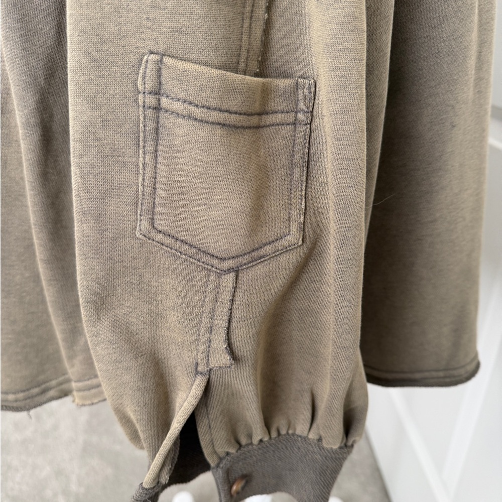 12th Tribe Charlie Shirt Jacket Olive Green‎ Oversized Shacket BWT424 One Size - Picture 8 of 8